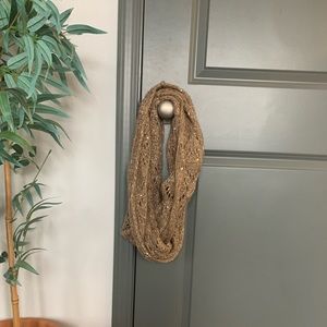 Brown Crochet Infinity Scarf